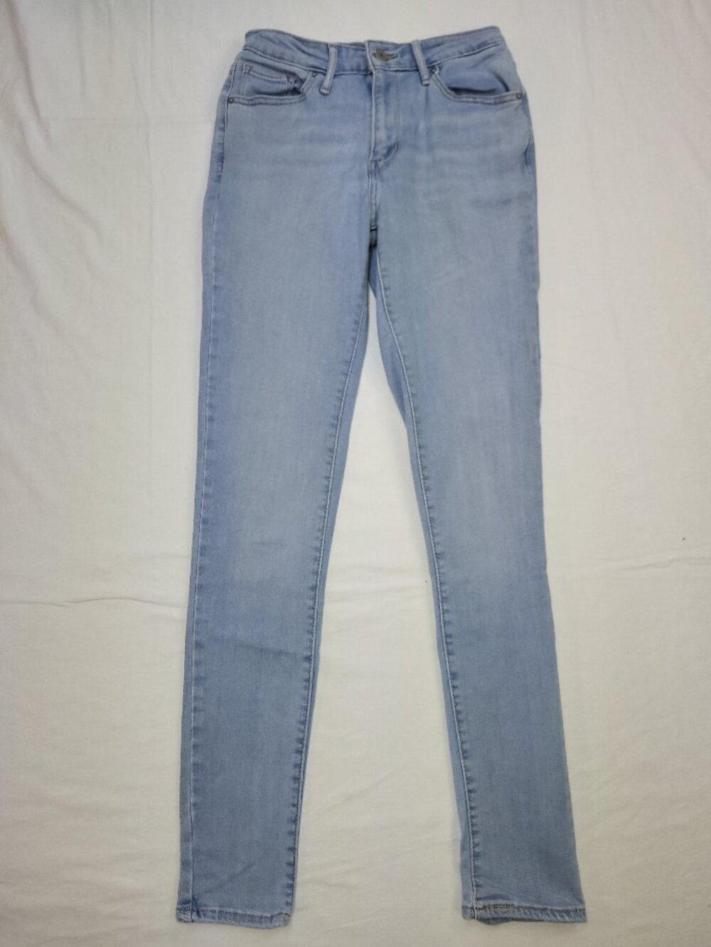 Levi's 721 High Rise Skinny Jeans Size 26 Light Wash Blue Denim